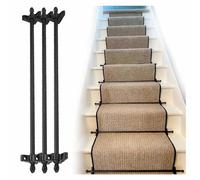 Genérico Soporte de Barra Pulida Ajustable para alfombras, herrajes para Pisos Seguros, Barras de Escalera de latón Antiguo para alfombras, tamaño Personalizado, Poste Tubular con Tornillos.