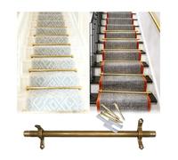 Genérico Soporte de Barra Pulida Ajustable para alfombras, herrajes para Pisos Seguros, Barras de Escalera Plateadas - Cabezal de latón Decorativo para alfombras, teatros, museos y Uso