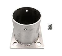 Genérico Soporte de Base Redondo de Acero Inoxidable de 90 mm (3,5 Pulgadas) para cercas, pérgolas, cenadores, terrazas y barandillas de porches - Kit Completo para instalaciones seguras, Varios Tama