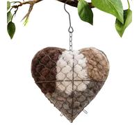 Genérico Soporte De Material Refugio De Invierno, Decoración De Arte De Jardín con Corazón De Anidación De Pájaros, Casa con Vista Al Aire Libre De Doble Temporada, Cajas De Colibrí para Exteriores