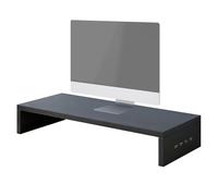 Generico Soporte de monitor para escritorio - Soporte ergonómico con 4 puertos USB | Estante elevado para pantalla PC - para accesorios escolares, oficinas, casa, impresora teclado digital