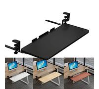 Genérico Soporte de muñeca Ajustable para Escritorio y Bandeja para Teclado. Extensor bajo el Escritorio. Reposabrazos con Abrazadera para Mayor Comodidad y ergonomía. Soporta 24 kg. Ideal para la of