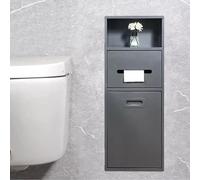Genérico Soporte de Papel higiénico de Acero Inoxidable para Montaje en Pared con Papelera integrada, dispensador de Papel higiénico Que Ahorra Espacio para baños pequeños, Gris (7,8 x 26 x 5,5 pulga