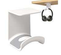 Generico Soporte de pared para auriculares: organizador de auriculares | Soporte adhesivo para Streaming Station PC Setup Desk Home Studio Classroom Dorm Under Table Earphone Mount Hook Hanger Bracket