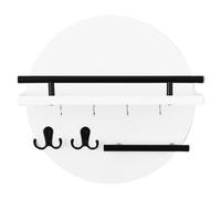 Generico Soporte de pared para llaves - Soporte para llaves de entrada | 11,8 pulgadas con soporte y ganchos para pared | Organizador de correo electrónico circular | soporte para llaves de entrada