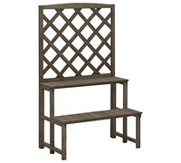 Genérico Soporte de Plantas y Enrejado Madera de Abeto Gris 70x42x115 cm,Casa y jardín,Jardín,Jardinería,Soportes para macetas-316414