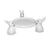 Genérico Soporte es De Conejo De Pascua - 9,7x8,3x4 Cm | De Servicio De Conejito Joyero Bandeja Decorativa | Lindo Soporte De Exhibición Multiusos Para Postres Snacks Anillos Pendientes