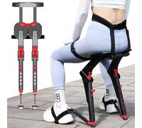 Genérico Soporte Exoesqueleto Piernas, 5 Niveles de Altura Ajustable Silla Invisible portátil, exoesqueleto portátil, Silla Invisible Humana, para Viajes, Trabajo, Pesca, Camping (Rojo)