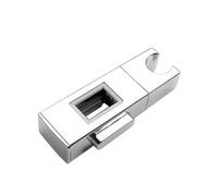 Genérico Soporte for Cabezal de Ducha Tubo Cuadrado, rociador Repuesto Giratorio, Base Fija, Soporte riel Elevador Ajustable, Accesorios baño