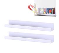 Generico Soporte magnético para Libros, Juego de 2 librerías magnéticas acrílicas sin Agujeros, estantes Reutilizables para, Cocina, Aula, Oficina, Organizador de Pared, 2pcs-White, Consulte la