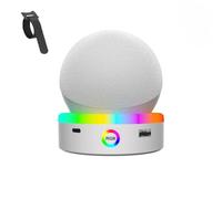 Genérico Soporte Mesa para Dot (4.ª/5.ª generación), Base para Altavoz Inteligente con Iluminación RGB y Función de Carga, Accesorios de Altavoces Inteligente (Blanco)