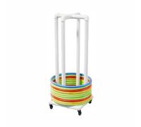 Genérico Soporte Móvil For Círculos De Fitness, Carrito Exhibición Circular, Estante Almacenamiento Equipos Deportivos Hierro, Capacidad Carga 150 Kg, For 30-35 Piezas(Compatible Diam 55cm)