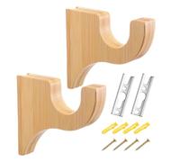 Genérico Soporte para Barra De Cortina De Madera - Perchas De Soporte De 2 Piezas, De Hardware para Ventana De Madera, para Barra De Cortina | Soportes para De Multicolor Re