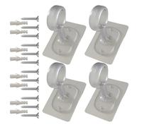 Genérico Soporte para Barra De Cortinas De Montaje En Techo,Soportes De Ducha Montados En El Techo | 4 Piezas Ajustable 25-32 mm para Armario Habitacion Puerta Dormitorio