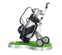 Genérico Soporte para bolígrafo de golf: decoración de en miniatura, juego de escritura para palos, organizador de escritorio | Diseño de estilo de curso realista, exhibición coleccionable compacta,