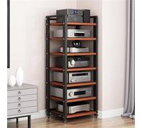 Genérico Soporte para estéreo, estantería de Audio y Video, Soporte para Tocadiscos, Soporte para Medios AV, gabinete estéreo con Ruedas, Estante estéreo Ajustable de 5/6/7/8 Niveles para Cine en CAS