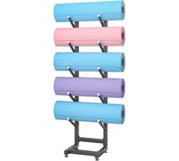 Genérico Soporte para Esterilla de Yoga de pie, Soporte para Esterilla de Yoga con Estructura de Acero, Estante de exhibición con Rodillo de Espuma para patineta de un Solo Lado y Dos Lados