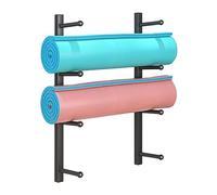 Genérico Soporte para Esterilla de Yoga, Soporte para Esterilla de Yoga, Estante de Pared para Esterilla de Yoga, Soporte Ajustable de Metal para Rodillo de Espuma/balón de Baloncesto, sopo