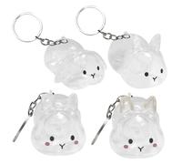 Genérico Soporte para Pelos De Gato,4 Piezas Botella de Almacenamiento de Pelo de Gato - Recipiente Almacenamiento Transparente Forma Conejito Regalo Cumpleaños Familiares Amigos Viaje Uso Diario