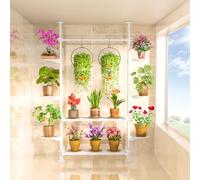 Genérico Soporte para Plantas: Soporte para Plantas de Interior, Estante metálico Ajustable y expandible de 5 Niveles, Almacenamiento de Esquina Que Ahorra Espacio para