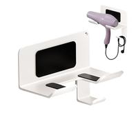 Generico Soporte para secador - Soporte adhesivo para secadores y planchas, soporte autoadhesivo para secador de pelo, para puerta del baño, dormitorio, gimnasio, hotel, vestuario, apartamento