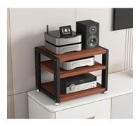 Generico Soporte para soportes de audio y vídeo de mesa o de suelo Componentes estéreo para entretenimiento Armario Rack Audio Estantería abierta multifunción para oficina en casa de 3 niveles con 3