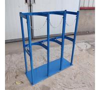 Genérico Soporte para Tanque de oxígeno con fijación al Suelo, Incluye Tornillos y Hebilla metálica Ajustable, Soporte para Tanque de expansión y Soporte para Estante (Azul, 65 cm).