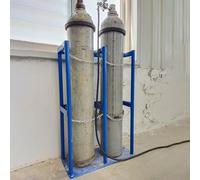 Genérico Soporte para Tanque de oxígeno: Estante Resistente para Cilindros de oxígeno, Soporte Independiente para Botellas de Gas con Cadena de Seguridad, Estante de Almacenamiento de Acero Reforzado
