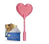 Generico Soporte para tarjeta - 3D impreso 22 cm | Heart Design Credit Card Holder Stick, Decorative Contactless Storage Sleeve Holders | For Travel Vehicle Parking Daily Carry Use, Rosa,