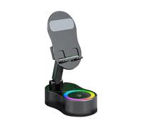 Genérico Soporte para Teléfono con Altavoz por Inducción - Altavoz Inductivo Inalámbrico con Luz Ambiental | Base De Sonido para Tablets para Escuchar Música Ver Videos Transmisiones En Directo