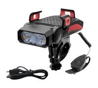 Genérico Soporte para Teléfono De Bicicleta - Impermeable Luz Delantera LED para Bicicleta con Soporte para Móvil Y Portabidón,Faro LED De Alta Luminosidad para Excursiones Y Acampada