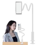 Generico Soporte para teléfono móvil, soporte para teléfono Gooseneck Laying Down, 360-Degree Rotation Flexible Clip, Non-Slip Quick-Release Mount, Clamp Overhead for Recipe Reading, Hands- Viewing