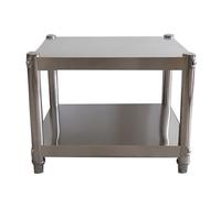 Genérico Soporte Refrigerador Acero Inoxidable con Almacenamiento, Mesa Auxiliar 2 Niveles, Carga Máxima de 300 Libras, Estante Impresora Microondas for Dormitorio, Apartamento, Cocina(L55xW50xH40cm)