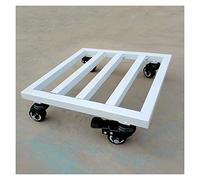 Genérico Soporte rodante de Metal Resistente para Plantas con Ruedas, Carrito Cuadrado para macetas de Uso Interior/Exterior, Carro para Mover macetas de 35 cm, palé para Plantas Duradero (Blanco)