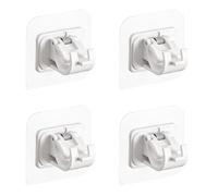 Genérico Soportes Autoadhesivos para Barra de Cortina, Clip Fijación en Color Claro para Barra Extensible, 4 Unidades, sin Taladro, para Baño y Hogar, Accesorios Cortinas de Pared