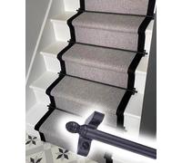 Genérico Soportes de Barra Pulida Ajustables para alfombras, herrajes para Pisos Seguros, Barras de Escalera de latón Dorado de Primera Calidad para alfombras - Barras de Escalera fijas con Extremos