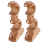 Genérico Soportes de Madera para Barra de Cortina Doble Base Fija Ajustable, 2 Piezas para Montaje en Pared en Dormitorio, Soporte Resistente para Cortinas Pesadas