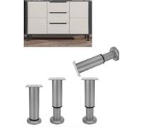 Genérico Soportes de Patas Ajustables sin Agujeros for Muebles: Almohadillas de elevación universales for mesas, Camas, armarios, sofás y mesas de Centro(Grey,Height 9.9in- 16.5in)