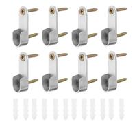 Genérico Soportes para Barra Ovalada de Armario 12 Piezas Brida Pequeña, Acabado Cromado Pulido, para Barras de 15x30 Mm, Incluye Tornillos y Tubos de Expansión, Herrajes Resistentes