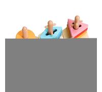Genérico Sorting Toy, Stacking Blocks, 1.57x4.92x7.08 Inches, Portable Compact Size Smooth Finished Wood Multishape Design, Educational Game for Classroom, Travel, Holiday, Playtime and Kids