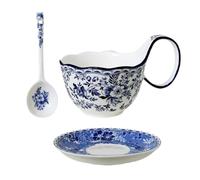 Genérico Soup Bowls With Handles 500ml Ceramic Hand-Painted - Loop Handle