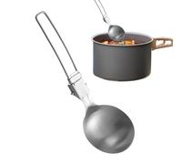 Genérico Soup Spoon - 19.5x6cm Metal Spoon Foldable Soup Ladle | Non-Slip Meal Prep Tool | Outdoor Utensil Cookware For Travel RV Kitchen Hiking Picnic Homeowner Elderly, and Backpacking