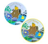 Genérico Souvenir Coin, Capybara Collectible, Metal Commemorative Token, Iron Construction, Acrylic Display Box, Gift for Birthday Home Decor Christmas, 1.57x0.1