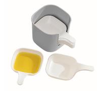 Genérico Soy Sauce Dishes, Dipping Sauce Plates, Stackable Sturdy Design, Easy Grip Serving Holder, Ketchup Dip Trays with Handle for Kitchen, Dinner, Party, Restaurant Use, 9.2x12.5x8cm