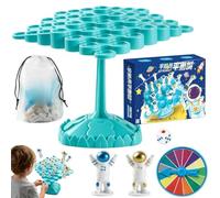 Generico Space Balance Tree Game - ABS Family Party Balancing Toy With 50 Astronaut Figures Dice Balance Frame For Kids Adults Coordination Skills - Interactive Tabletop Challenge - Educational Fun