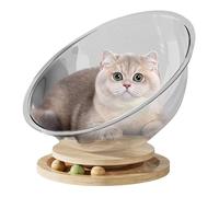 Genérico Space Cat Hammock - Transparent Acrylic Cat Bed | Cats Perch with Wood Base For Kittens,Stable Activity For Indoor Cats, Scratch Resistant Resting Spot For Room Bedroom