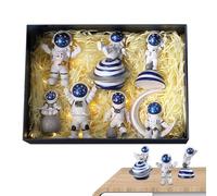 Genérico Space Man Statue, 7X Astronaut Figurines Set, Desktop Decorations, Space Figure Toys for Car, Bookshelf, Home Decor, Office Desk, Room Aesthetic Display