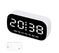 Genérico Space Saver Alarm Clock - Compact Led Clock | Bedside Clocks with Ambient Sensor Backlight, Wireless Clocks for Bedroom, Home Digital Alarm, Portable Timepiece for Living Room Display