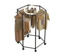 Genérico Space Saving Clothes Stand - Laundry Rack | Clothes Drying Hanger | Hexagonal Folding Organizer for Towels Garments Blankets Indoor Outdoor Use in Bedroom Dorm Apartment Balcony
