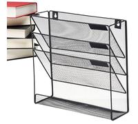 Genérico Space-Saving Wall File Holder - Durable Iron Document Organizer & Mail Rack, Multifunctional Folder Holder For Desk & Stationery | Convenient Time-Saving Storage Solution, 32.5x10.5x32cm